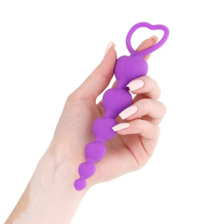 Анальные шарики Оки-Чпоки, Soft touch silicone, d= 11-32 мм, h= 140 мм, фиолетовый-1
