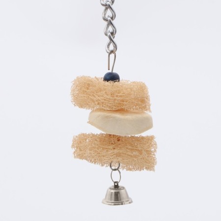 A toy with a karakatitsa carapace, lufu and bell, 15 x 5 cm