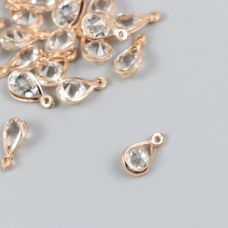 Decor for creativity Metal "drop" gold, crystal 0.5x0.7x1.7 cm