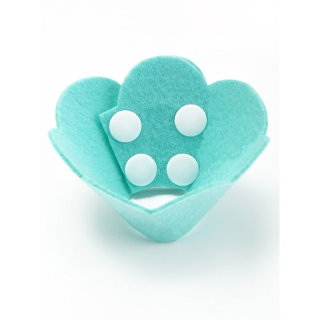 Veterinary collar made of felt "chamomile", size XS, turquoise-2
