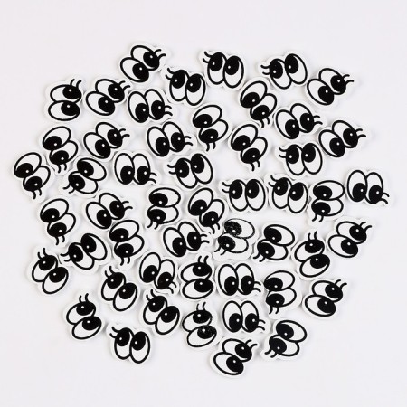 Eyes, set of 50 pcs., Size 1 pc. - 2 × 1.6 cm, black color-1