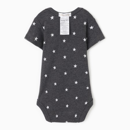 Body baby with short sleeve, gray color, height 68 cm-4