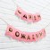 Garland embossing on paper "Happy Birthday", pink, gold letters, length 156 cm