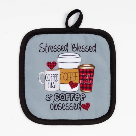 Kitchen set 2 segments of Ethel "Coffee", a bag 17x17 cm, mittens 24x16 cm, 100% p/e-3