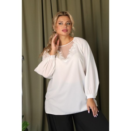 Female blouse, size 54, white color-2