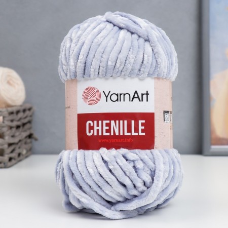 Yarn "Chenille" 100% micropoliester 90m/100g (576 pale blue)