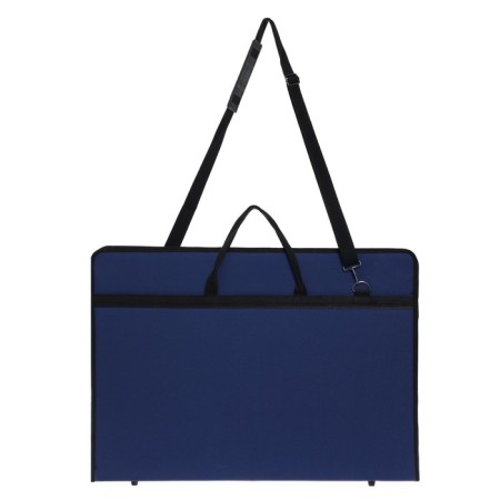 Folder for drawings and drawings for artists A2, 650 x 450 x 40 mm, with handles, textile, "inspiration" 1B2, blue-2