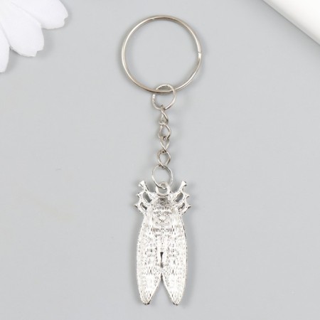 Metal keychain "Cicada" silver 1.5x3.6 cm-2