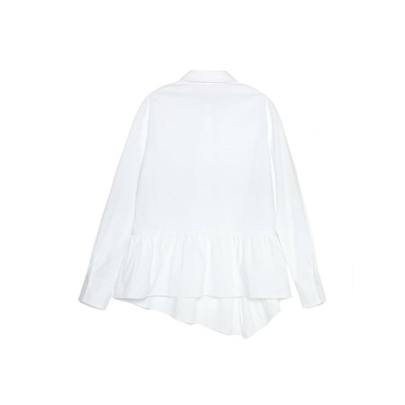 Women's shirt with an asymmetric Basque Contse Elegant, size XL, color White-5