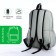 School backpack from textiles on a zipper, 3 pockets, green color