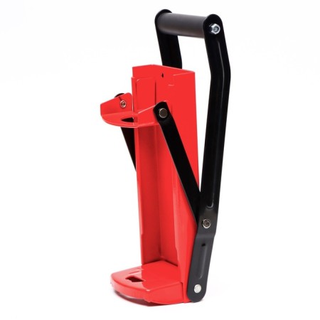 A press for the disposal of aluminum cans and plastic bottles, 32.5 x 8.7 x 24.7, red-4