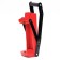 A press for the disposal of aluminum cans and plastic bottles, 32.5 x 8.7 x 24.7, red