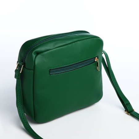Bag Cross-Bodi with a zipper, green color-1