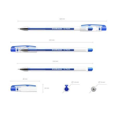 Gel pen Erichkrause G-Point, blue ink, node 0.38 mm, letter line length 500 meters-2