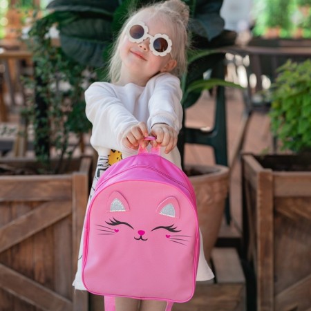 Baby backpack for a girl "Kotheka", 30 x cm, lightning department, red color-7