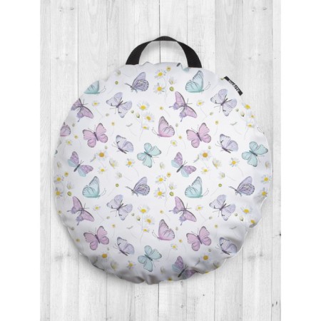 Pillow Sidushka "Butterflies and Chamomile", decorative, D = 52 cm