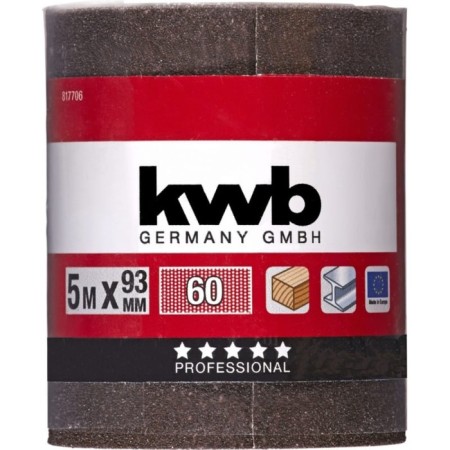 Grinding paper in the roll KWB, 93x5000 mm, K60, reinforced base-1
