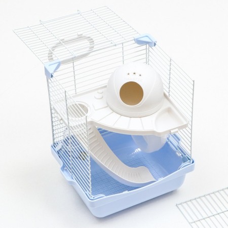 The cage for rodents is equipped, 23 x 19 x 28 cm, blue-3