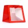 Crafts with a square bottom and window, 30 x 30 x 30 cm, red