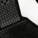 Set of garden furniture: square table and 2 black chairs