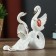 Souvenir Ceramics "2 white swan on the blue wave" mix 10.6x5x11 cm