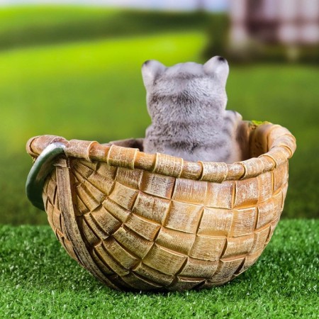 Figure pot "Kitten in the basket" 23x21x18cm-2