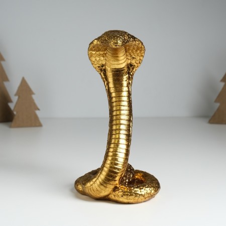 Souvenir Polystone "Egyptian cobra" gold 10.5x8.7x19 cm-4