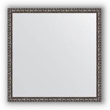 Mirror in the baguette frame - black silver 38 mm, 70 x 70 cm, evoForm