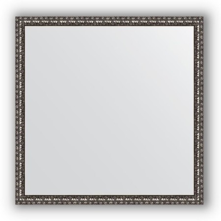 Mirror in the baguette frame - black silver 38 mm, 70 x 70 cm, evoForm