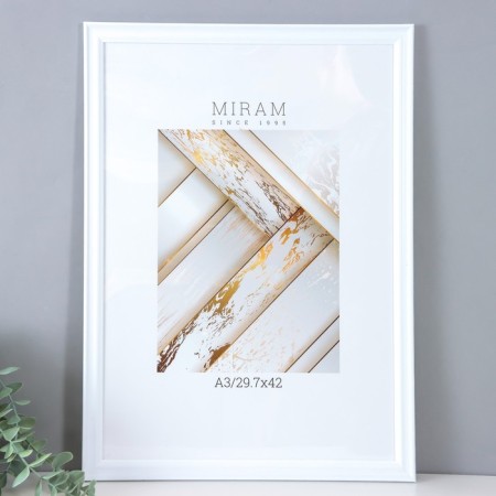 Photo frame Plastic "Mira" 29.7x42 cm, (A3) White (plastic screen)