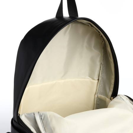 City backpack on a zipper, black color-4