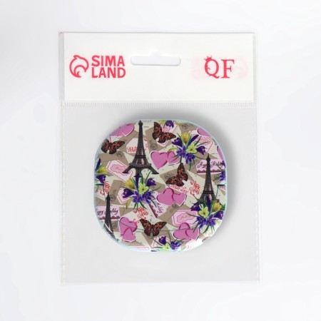 Pocket mirror “pattern”, with a stand, 8 × 8 cm, purple color-4