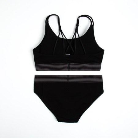 Female set (top with thin straps, panties), black mix, size 46-48-18