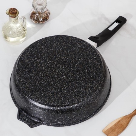Frying pan “Granite Star”, D = 28 cm, plastic handle, anti -stick coating, black color-2