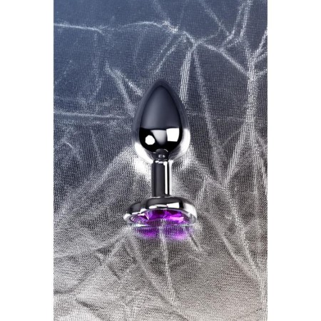 Anal plug with the Toyfa Metal rhinestone, silver, amethyst, 7 cm, d = 2.7 cm-8