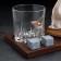 The set "impenetrable", 2 glasses 200 ml with a bullet, stones for whiskey 4 pcs. in a bag, stand