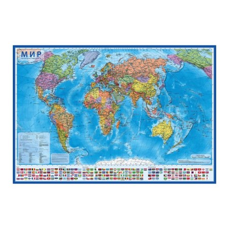 Geographical map of the world political, 101 x 70 cm, 1:32 m, laminated, wall