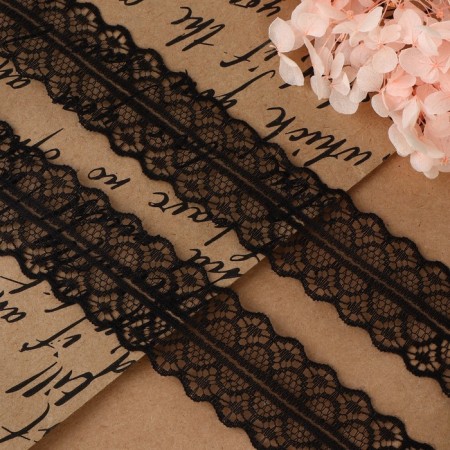 Capricon lace, 30 mm × 10 ± 1 m, black color-1