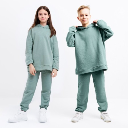 Kids (hoodies, trousers) minku color khaki, height 140 cm
