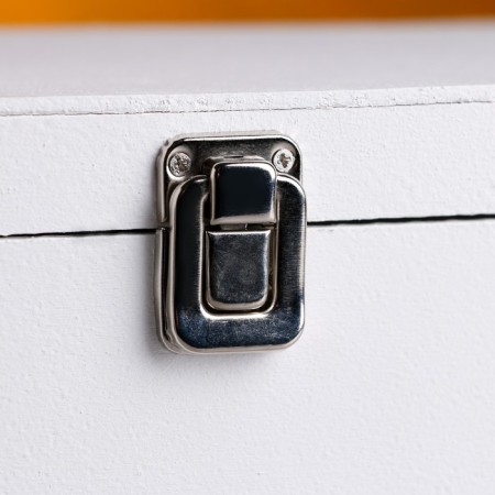Gift box 34 × 21.5 × 10.5 cm wooden 3 departments, with a closing lid, a white brush-5