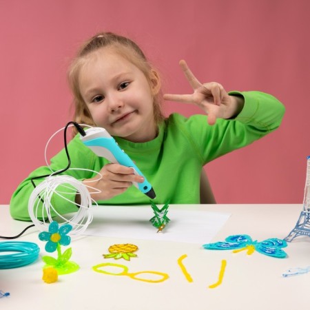 3D handle Luazon, display, work with plastic ABS and PLA, plastic in the kit, blue-4
