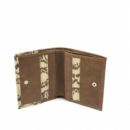 Wallet, button, 6 pockets, 1 section for trifles, n/k beige python/cor.-1