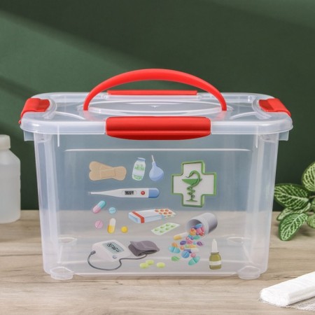 Economic storage box "Pharmacy", 5.5 l, drawing mix-4
