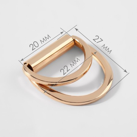 The half -ring for bags is double, d = 20 mm, thickness - 1 mm, 2 pcs, gold color-1