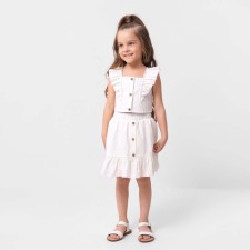 A set for a girl (top, skirt) KAFTAN, R.34 (122-128 cm), white