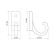 Hook furniture tundra TKO015, one -rod, black, 1000 pcs