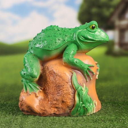 Garden figure "Toad on the stone" 24x25x25cm-3
