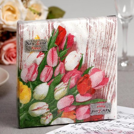 Paper Nev Line Fresco Tulips, 2 layers, 33*33 cm, 20 pcs.-3