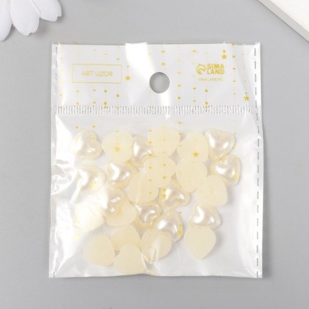 Decor for creativity plastic "Pearl heart" 1.2x1.2 cm-4