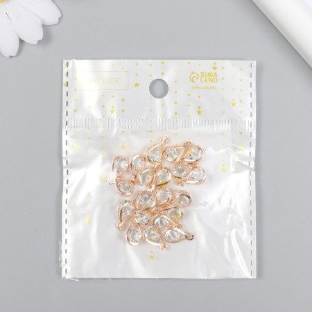 Decor for creativity Metal "drop" gold, crystal 0.5x0.7x1.7 cm-3